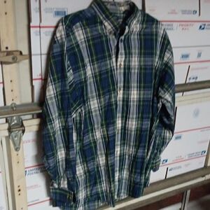 Roundtree & Yorke Size XLT Blue and Green Plaid Shirt (SKU 520)